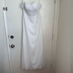 Azazie Off The Shoulder White Dress